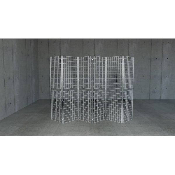 2'x7' White Portable Grid Panel, Pack Of 3